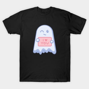 Cute ghost with I love you sign T-Shirt